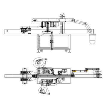 Vollautomatische Doppelseiten-Etikettiermaschine für Flach